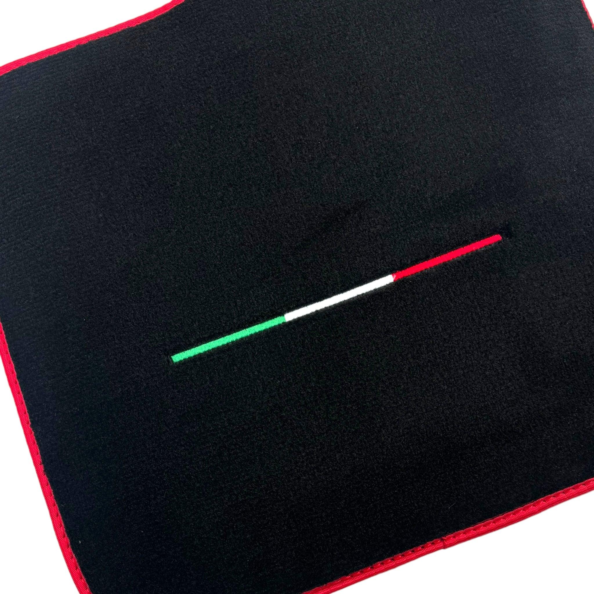 Black Floor Mats for Ferrari Purosangue Long with Red Trim | Italian Edition - Scuderia