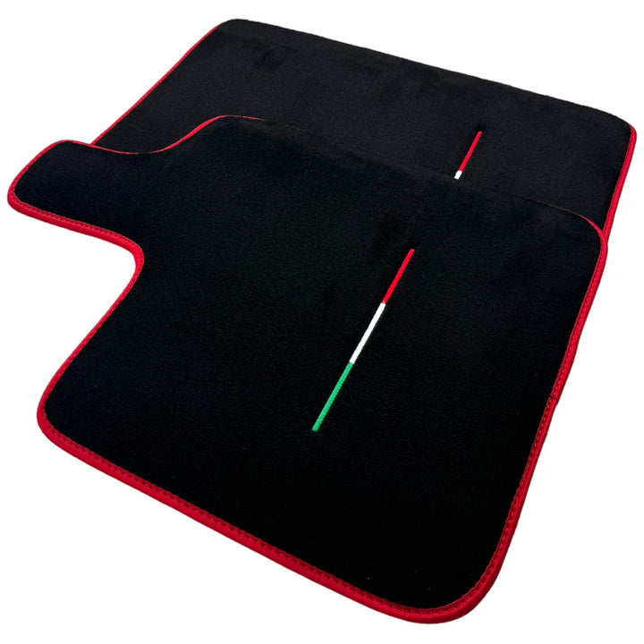 Black Floor Mats for Ferrari Purosangue Long with Red Trim | Italian Edition - Scuderia
