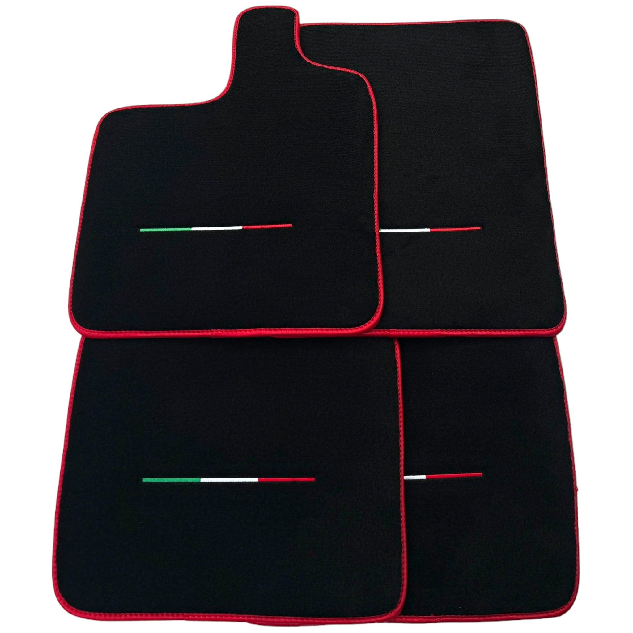 Black Floor Mats for Ferrari Purosangue Long with Red Trim | Italian Edition - Scuderia