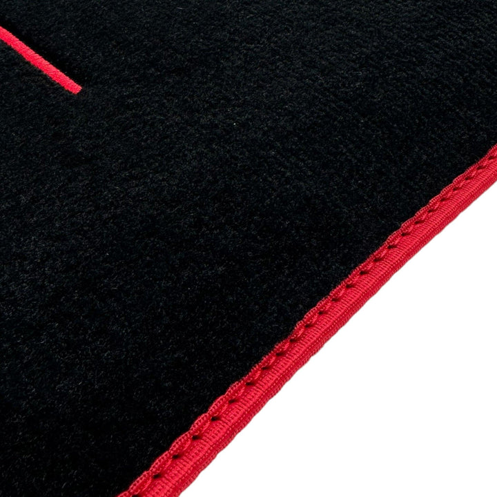 Black Floor Mats for Ferrari Purosangue Long with Red Trim | Italian Edition - Scuderia