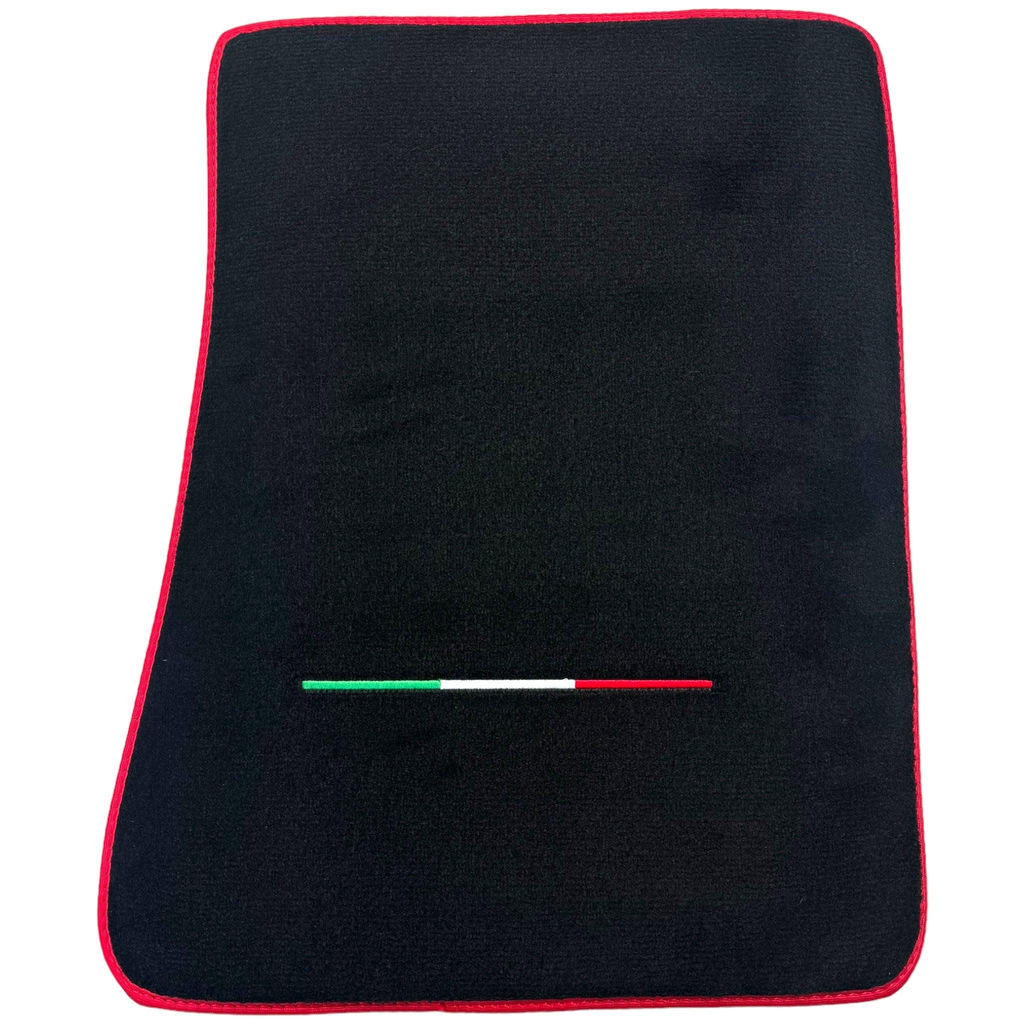 Black Floor Mats for Ferrari Purosangue Long with Red Trim | Italian Edition - Scuderia