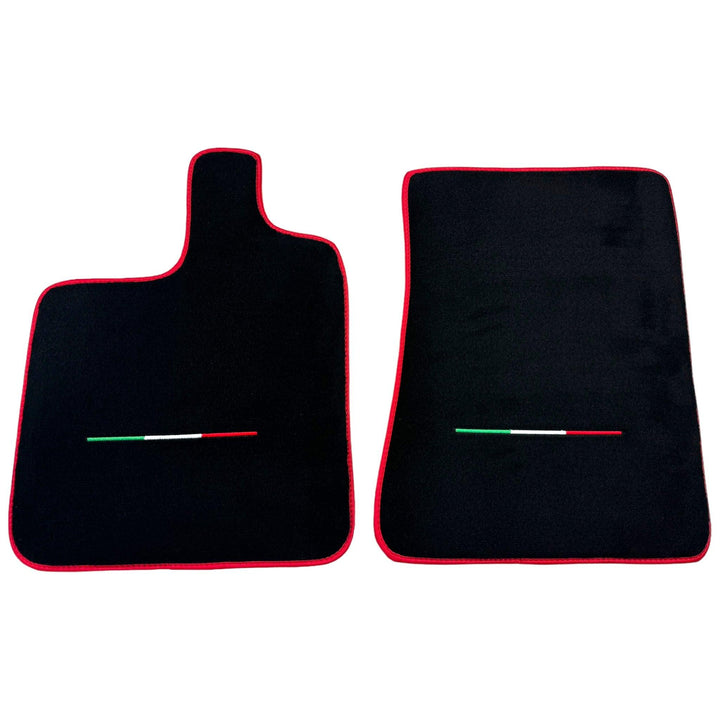 Black Floor Mats for Ferrari Purosangue Long with Red Trim | Italian Edition - Scuderia