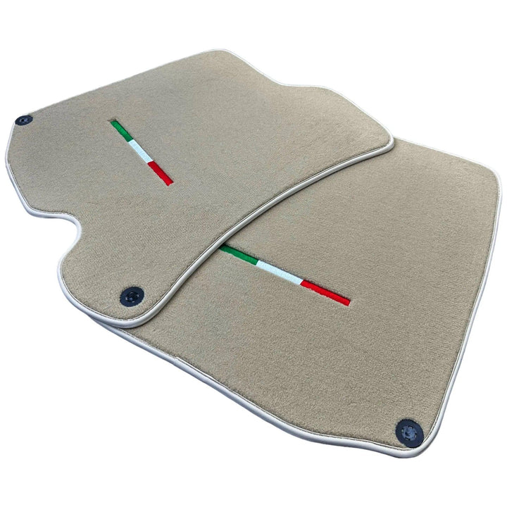 Beige Floor Mats for Ferrari Roma (2021-2024) Italian Edition - Scuderia