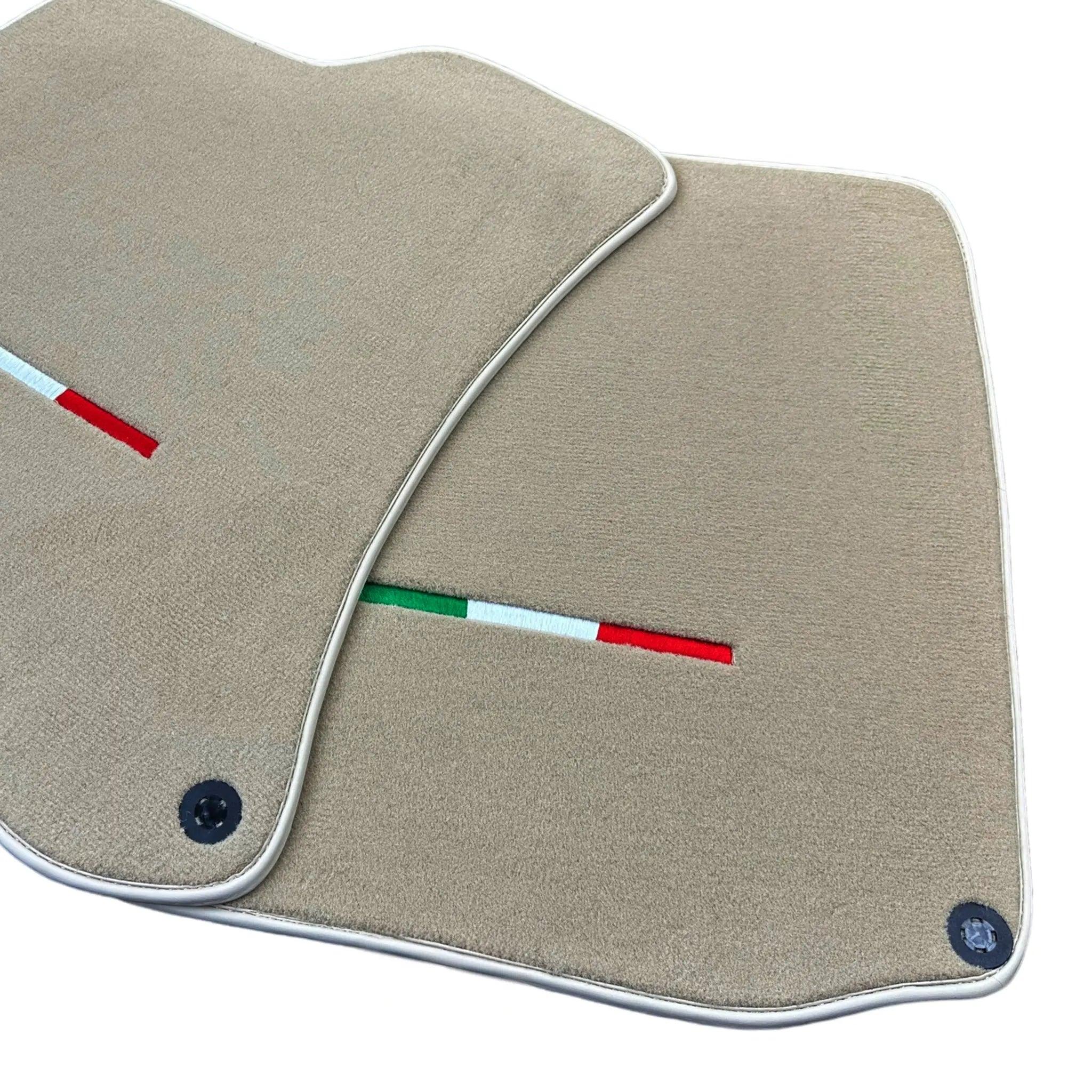 Beige Floor Mats for Ferrari Roma (2021-2024) Italian Edition - Scuderia