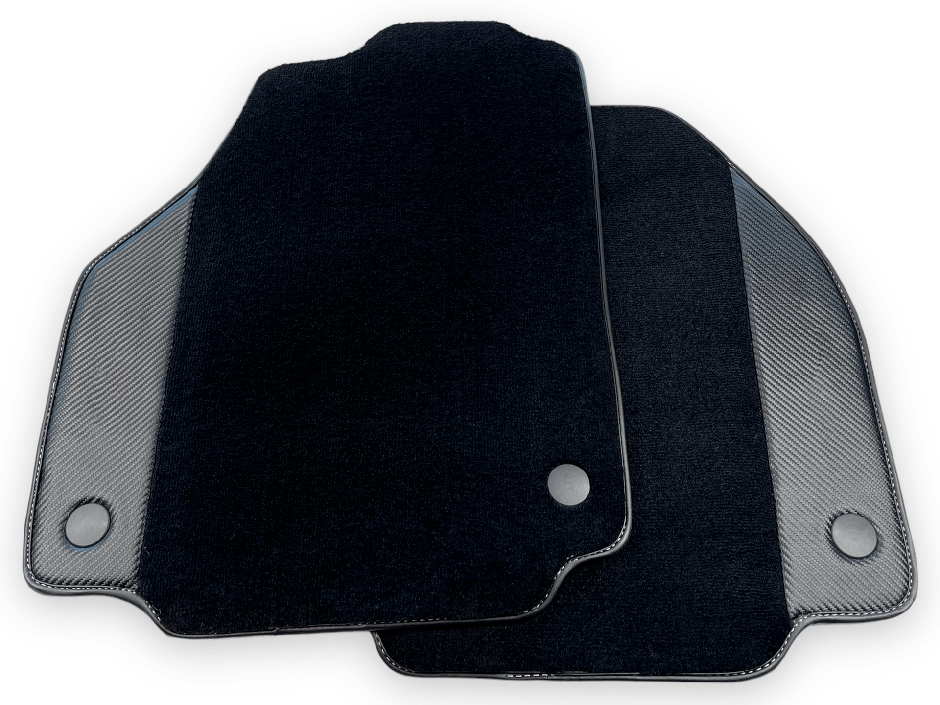 Black Car Mats For Ferrari 488 Pista Spider 2019-2021 With Carbon Fiber Leather