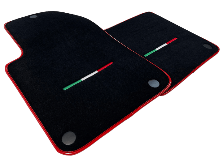 Black Floor Mats For Ferrari 599 Coupe 2006-2012 With Red Trim - Scuderia
