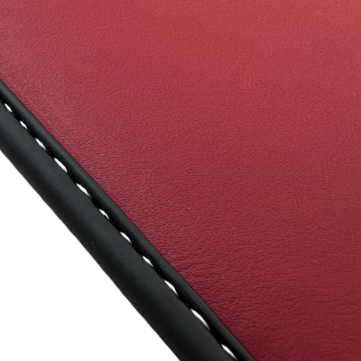 Black Floor Mats for Ferrari California (2008-2014) with Bordeaux Nappa Leather