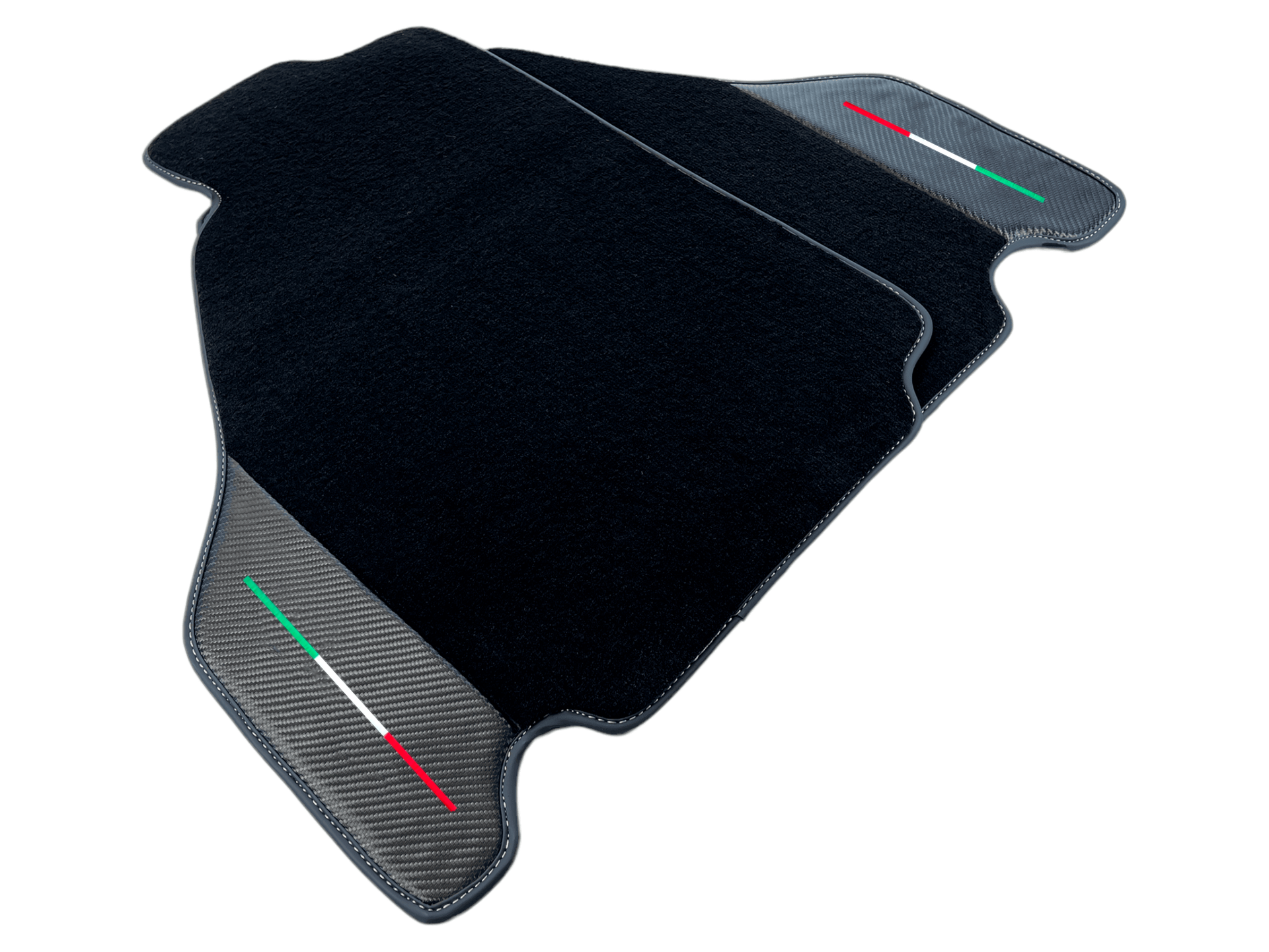 Black Car Mats For Ferrari F430 2004-2009 With Carbon Fiber Leather