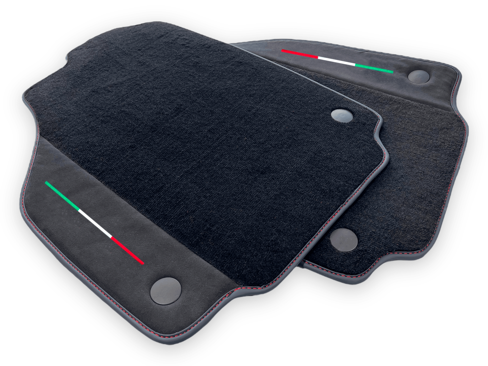 Black Car Mats For Ferrari F8 Tributo 2019-2022 With Alcantara Leather