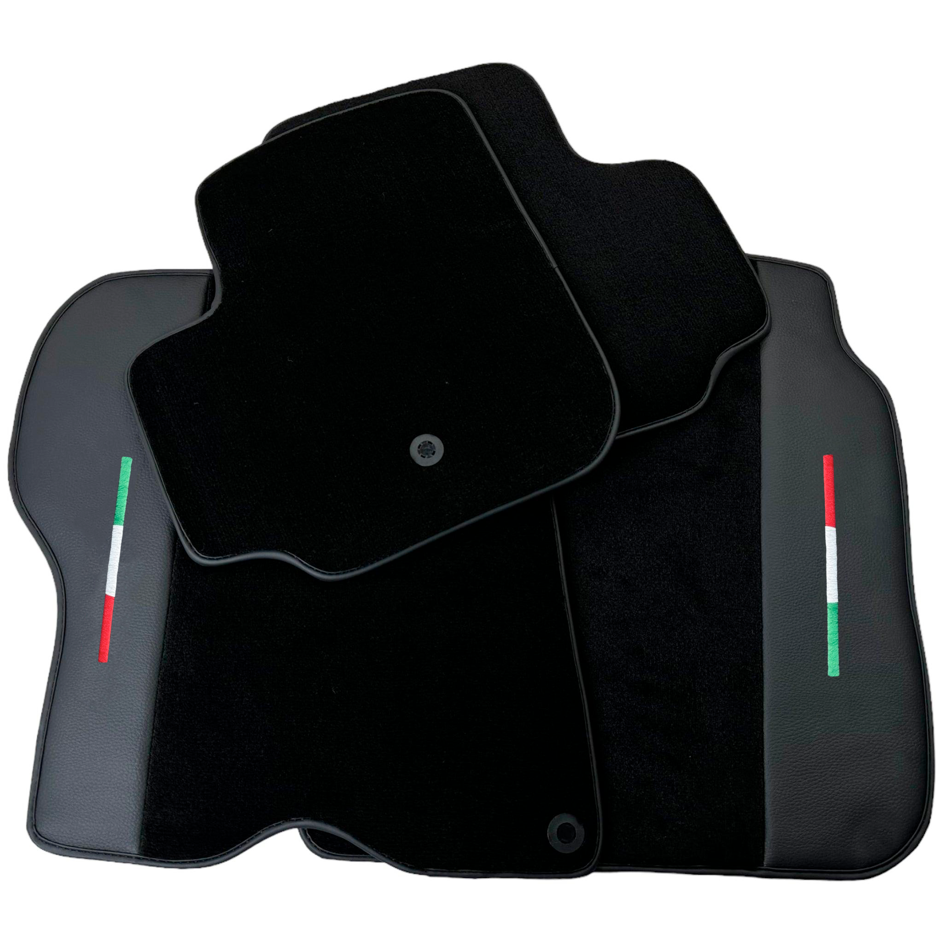 Black Car Mats For Ferrari GTC4 Lusso (2016-2023) with Leather