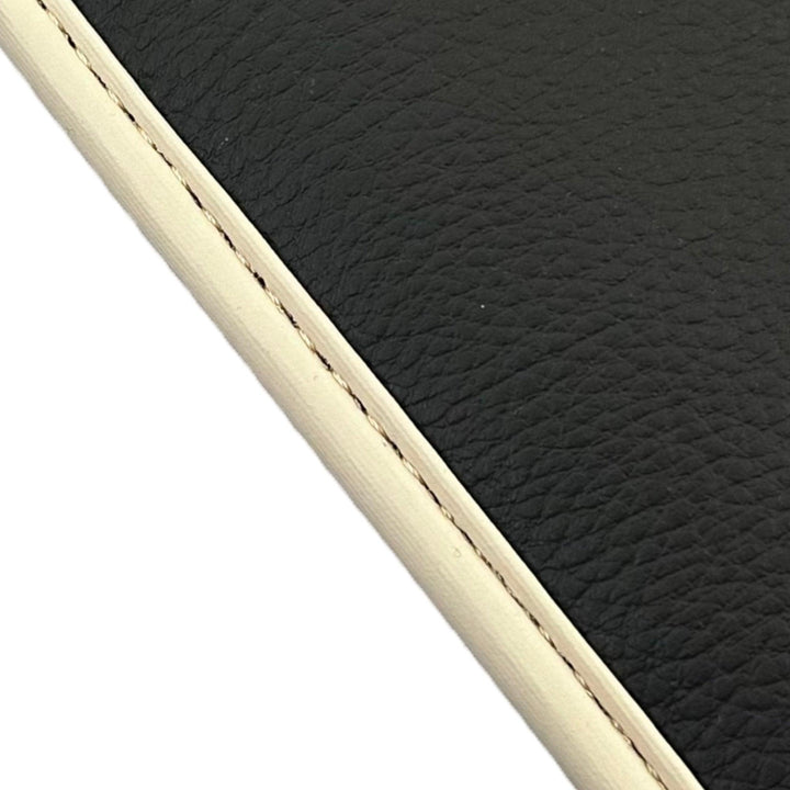 Black Floor Mats For Ferrari Portofino (2018-2023) With Leather and Beige Trim