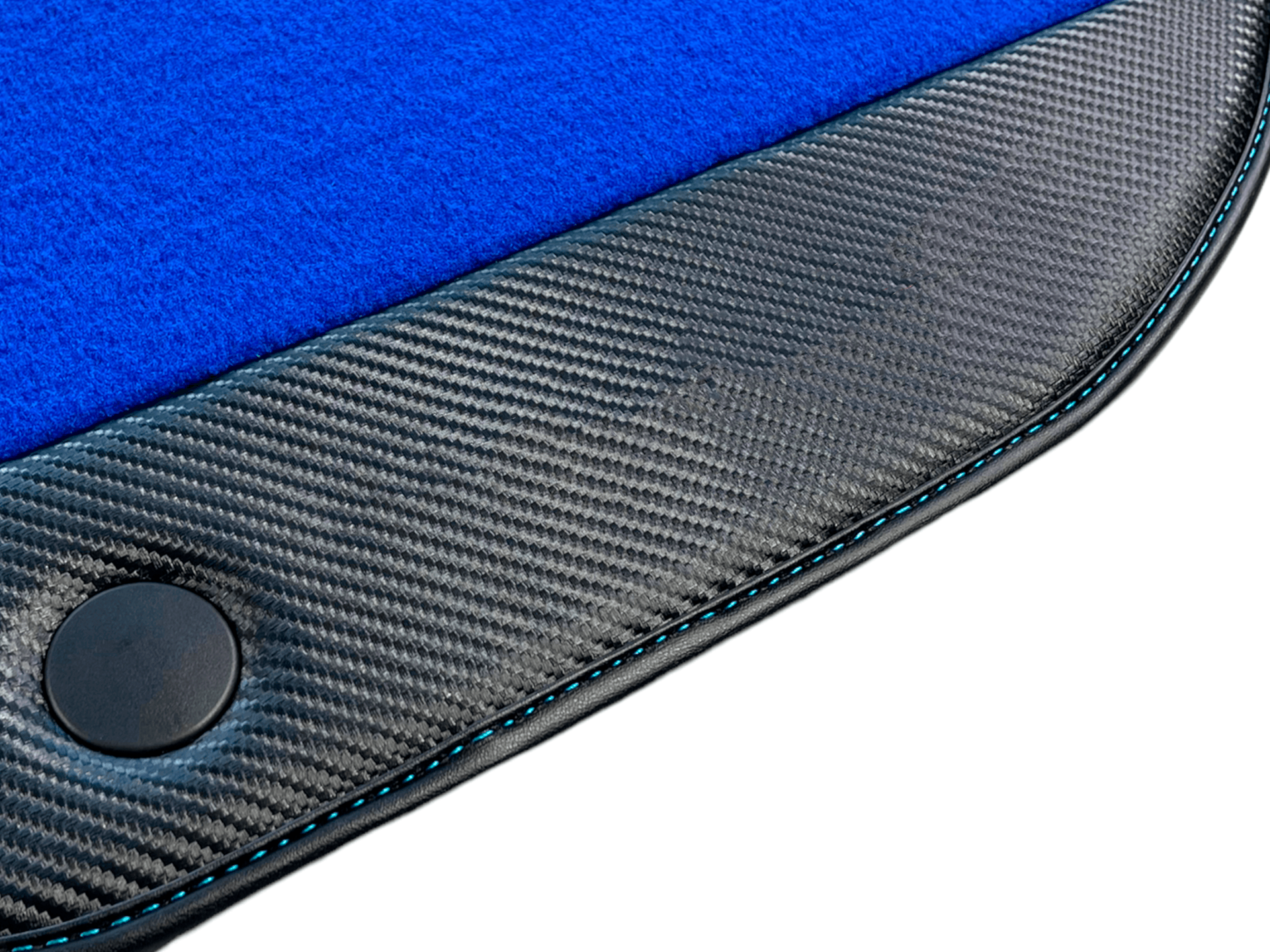 Blue Car Mats For Ferrari 488 Pista Spider 2019-2021 With Carbon Fiber Leather