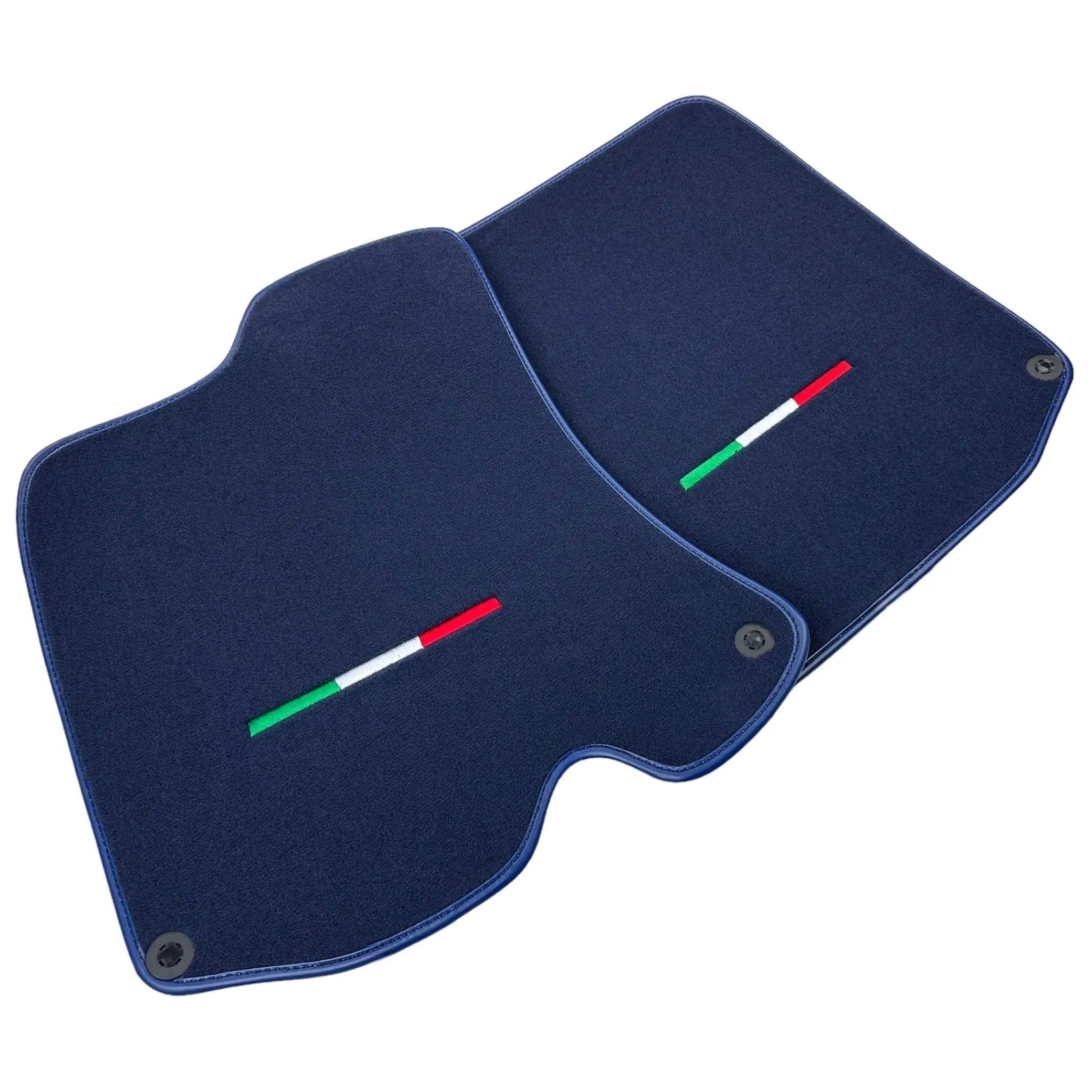 Dark Blue Floor Mats For Ferrari Roma (2021-2024) Italian Edition - Scuderia