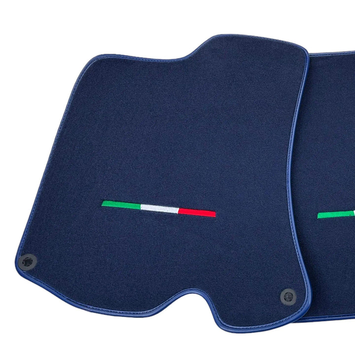 Dark Blue Floor Mats For Ferrari Roma (2021-2024) Italian Edition - Scuderia