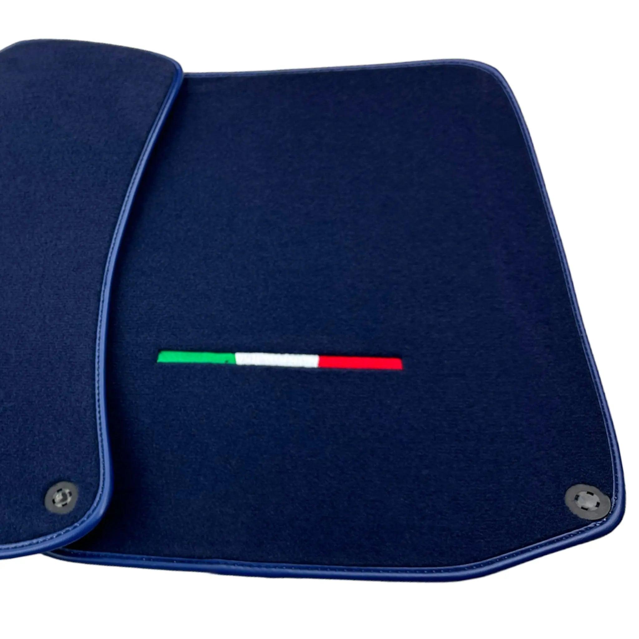 Dark Blue Floor Mats For Ferrari Roma (2021-2024) Italian Edition - Scuderia