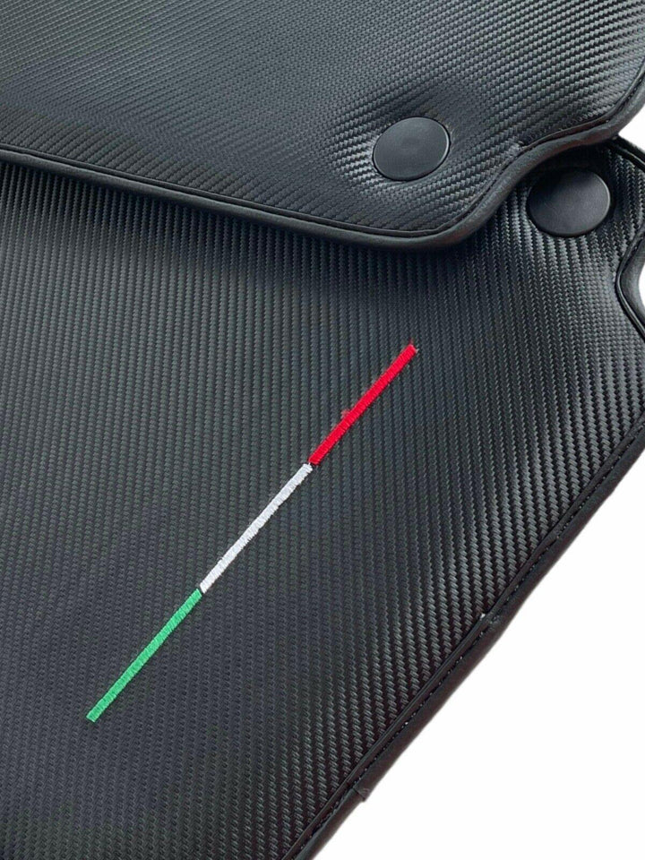 Floor Mats For Ferrari 488 Spider 2015-2022 Carbon Fiber Scuderia Brand Italian Edition - Scuderia