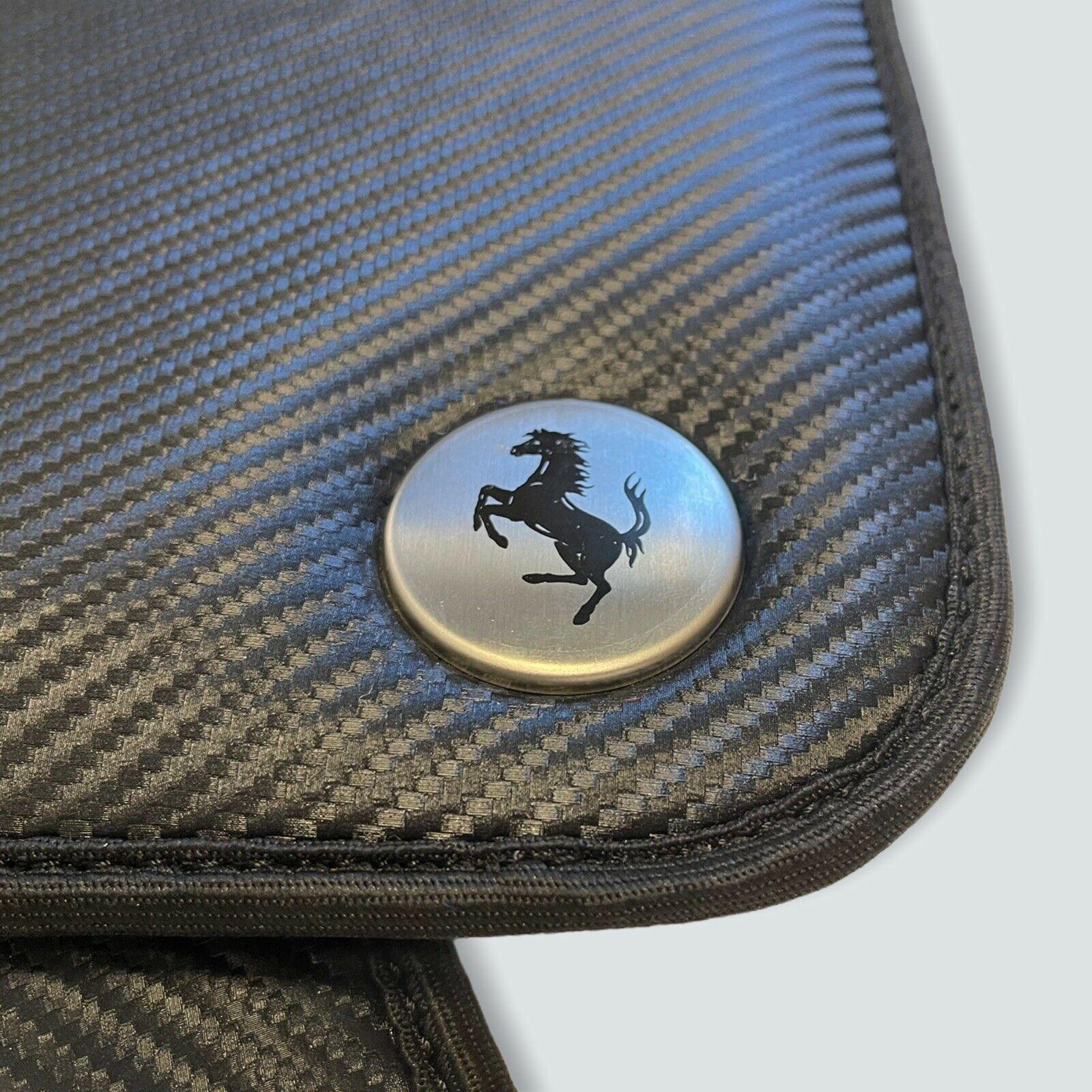 Floor Mats For Ferrari California Convertible 2008-2014 Carbon Fiber Leather - Scuderia