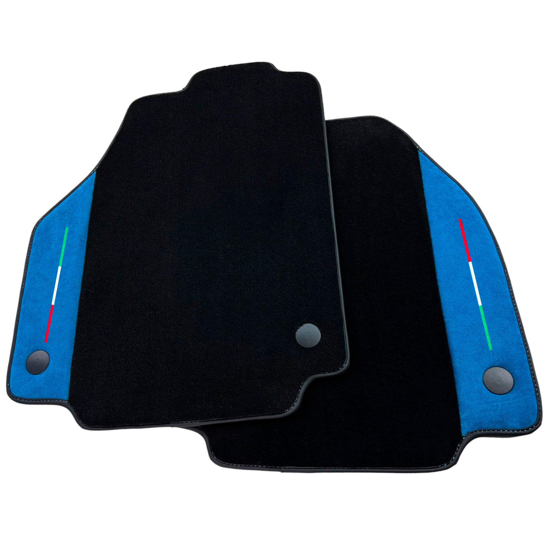 Car Mats For Ferrari F8 Tributo 2019-2022 With Blue Alcantara Leather
