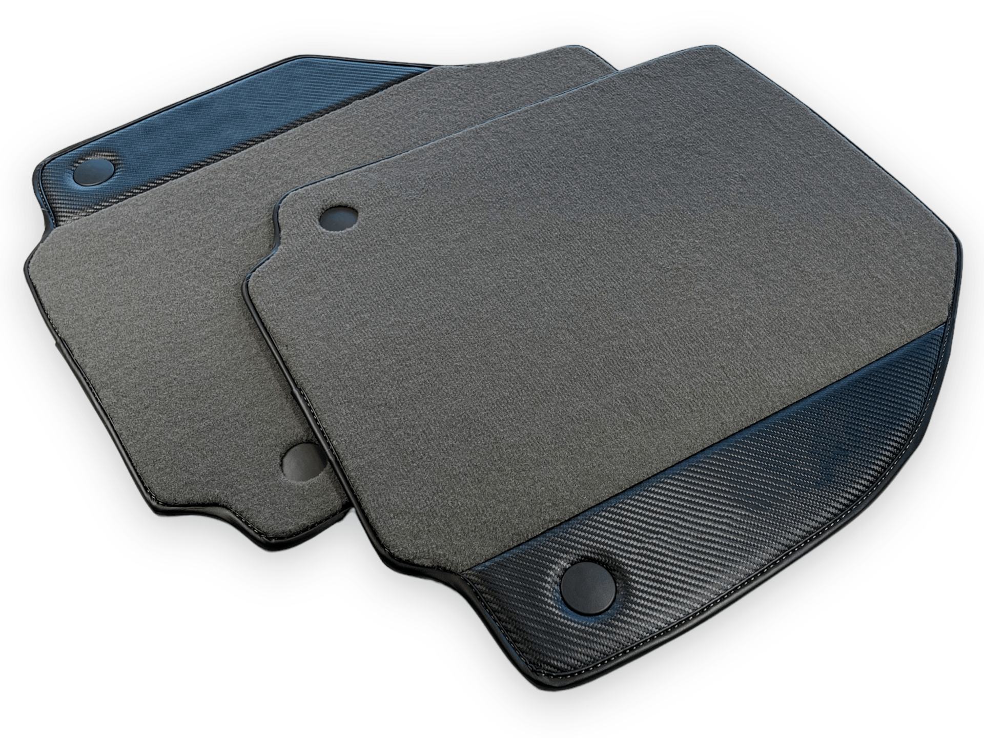 Gray Car Mats For Ferrari 488 Pista Spider 2019-2021 With Carbon Fiber Leather