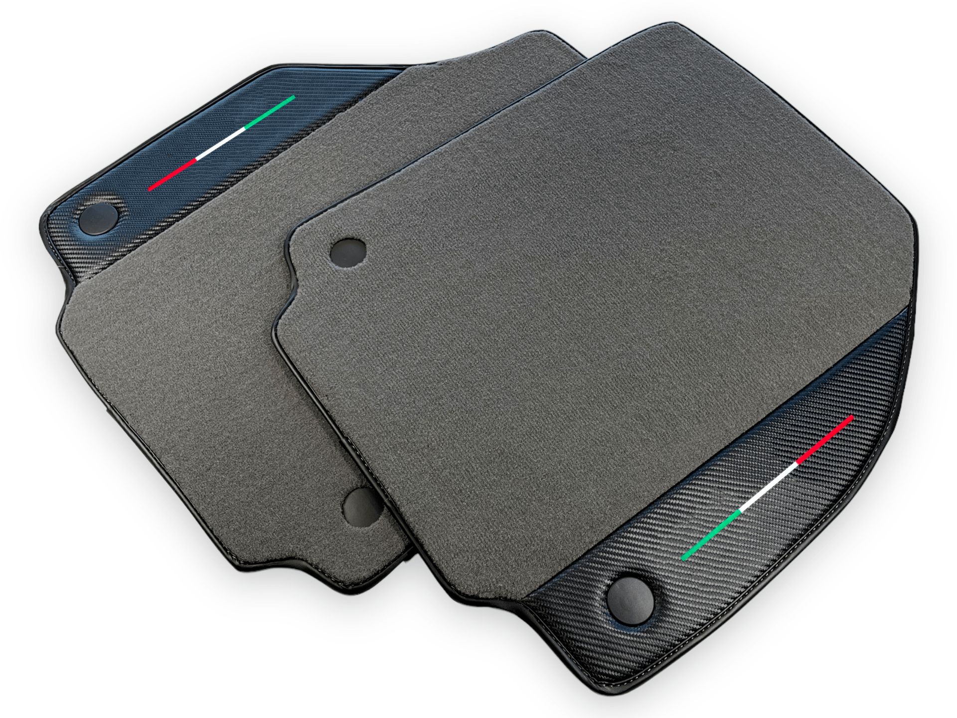 Gray Car Mats For Ferrari 488 Pista Spider 2019-2021 With Carbon Fiber Leather