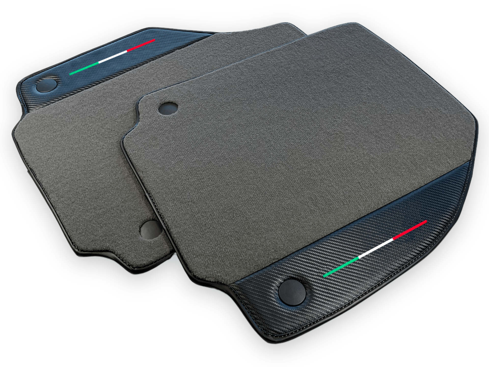 Gray Car Mats For Ferrari F8 Tributo 2019-2022 With Carbon Leather