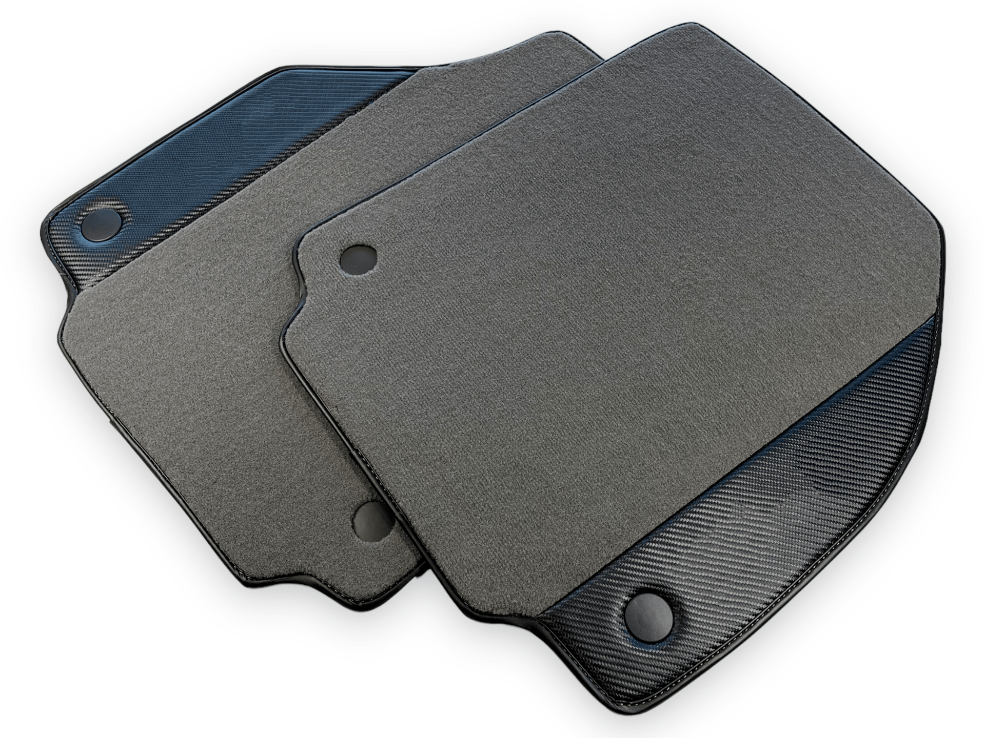 Gray Car Mats For Ferrari 488 Pista Spider 2019-2021 With Carbon Fiber Leather