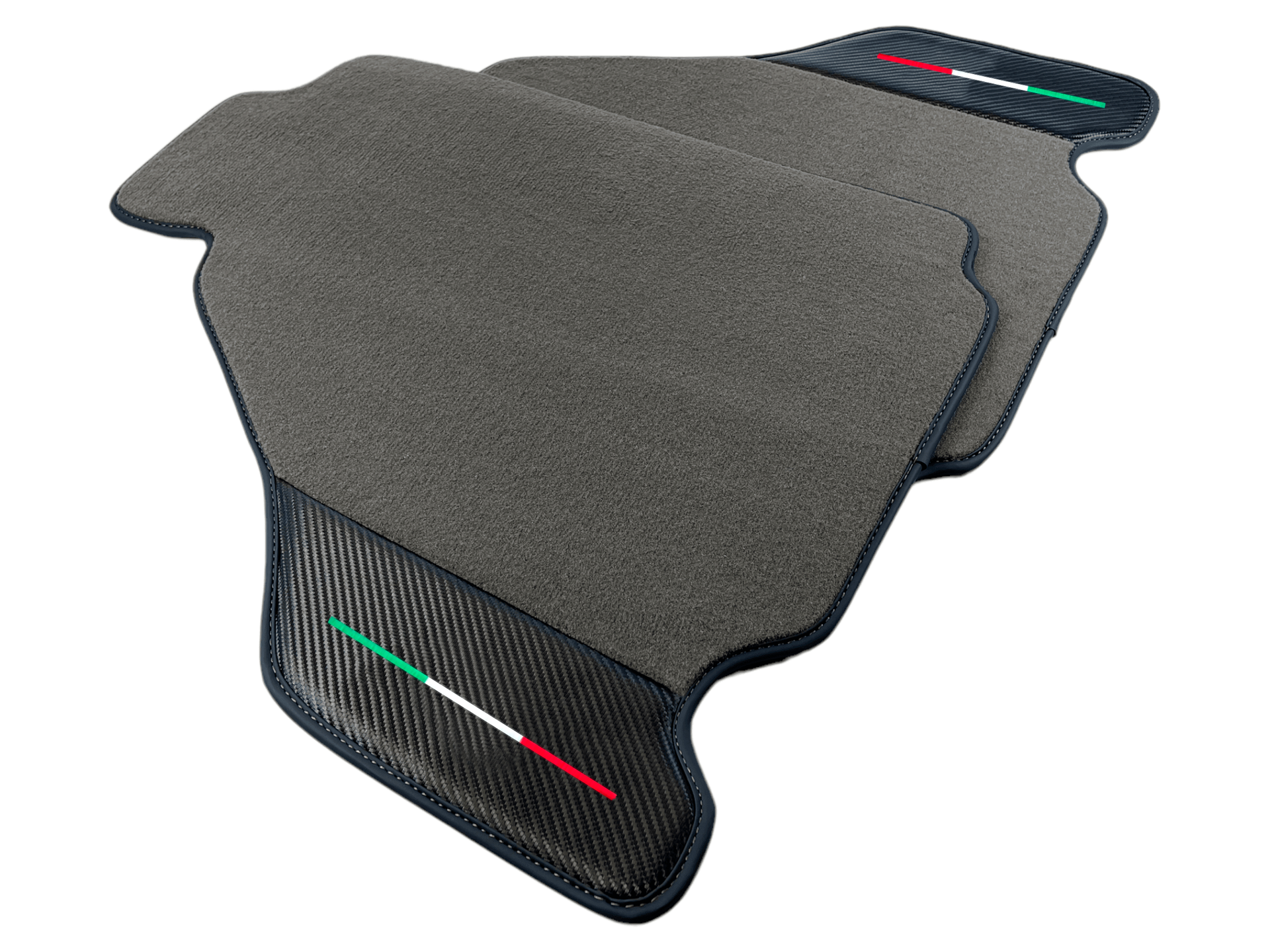 Gray Car Mats For Ferrari F430 2004-2009 With Carbon Fiber Leather
