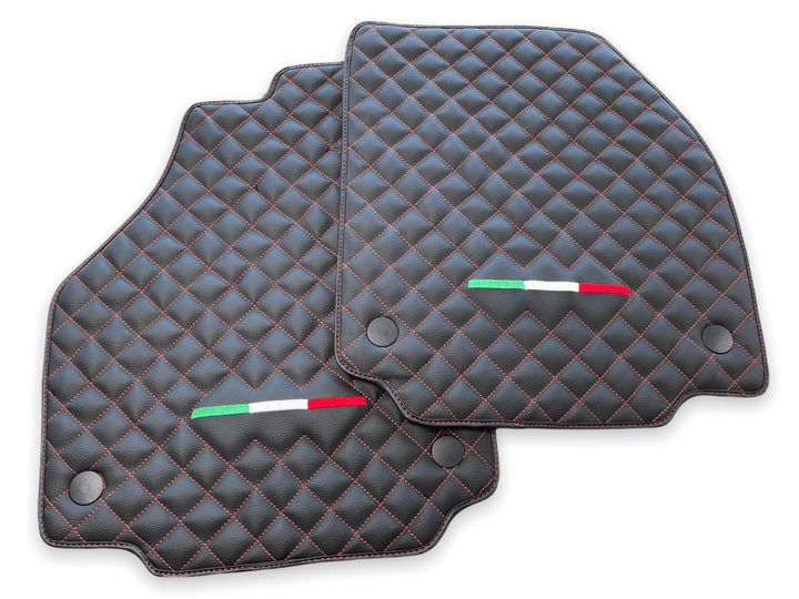 Leather Floor Mats For Ferrari 488 GTB 2015-2022 Scuderia Brand Italian Edition - Scuderia