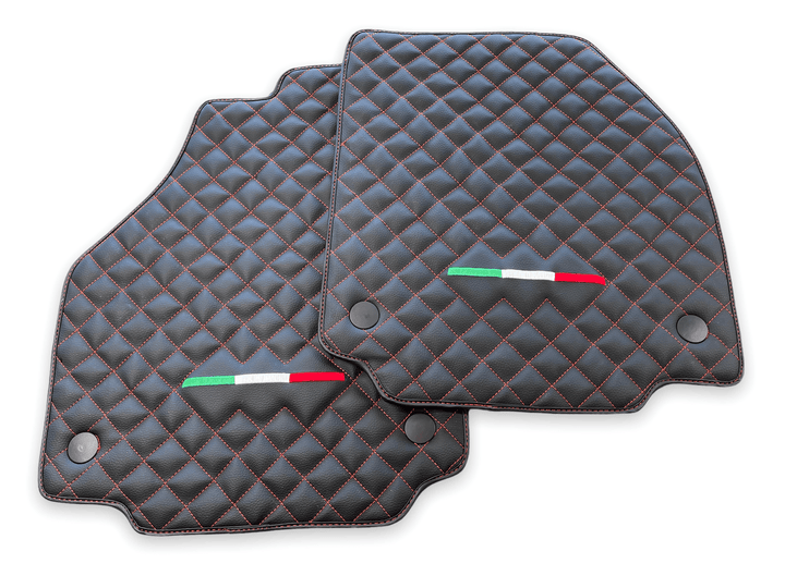 Leather Floor Mats For Ferrari 488 GTB 2015-2022 Scuderia Brand Italian Edition - Scuderia