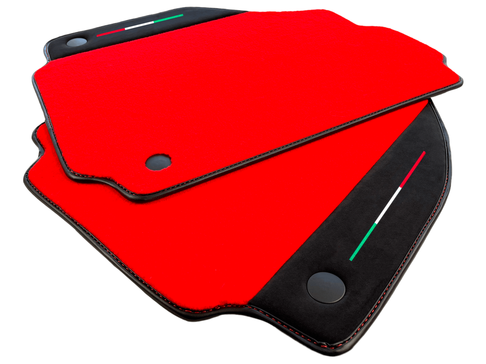 Red Car Mats For Ferrari F8 Tributo 2019-2022 With Alcantara Leather