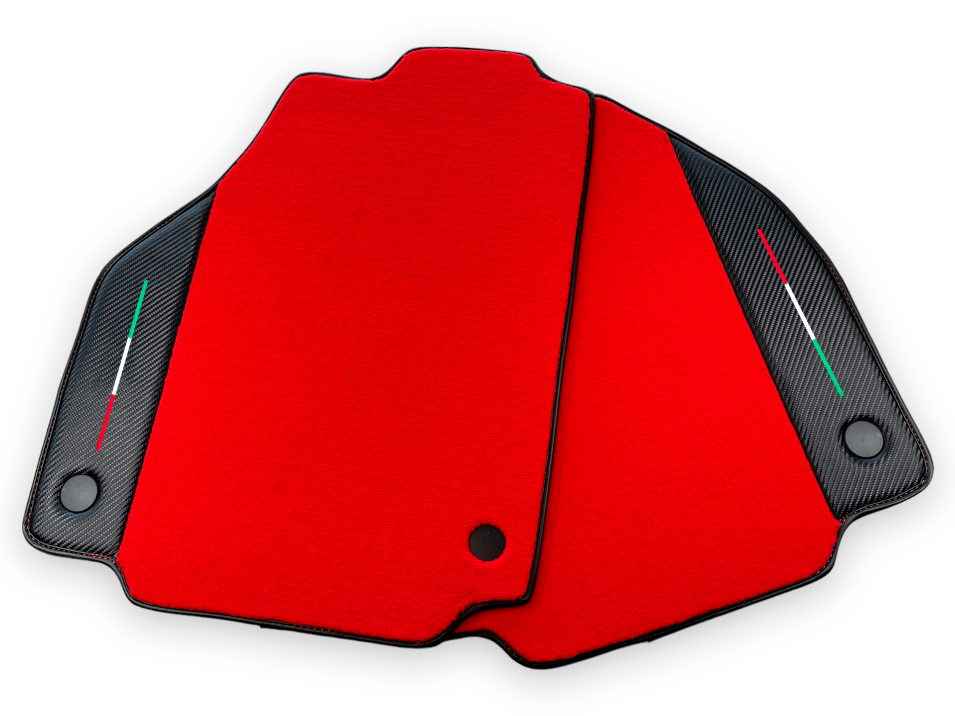 Red Car Mats For Ferrari 488 Pista Spider 2019-2021 With Carbon Fiber Leather