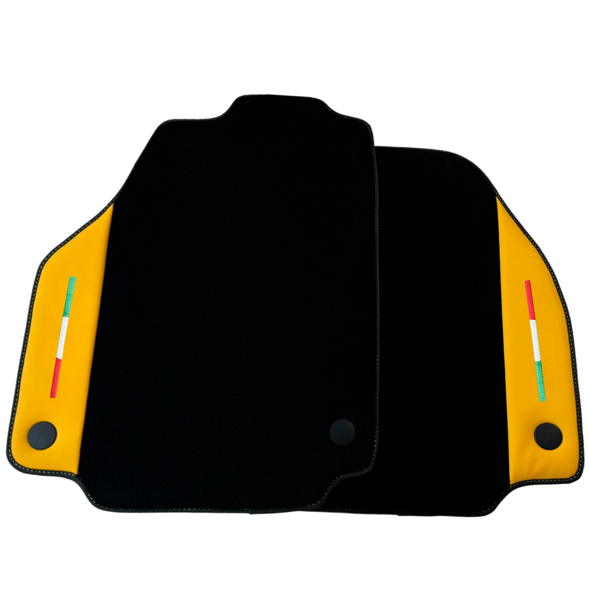 Black Car Mats for Ferrari 458 Italia (2009-2015) with Yellow Leather