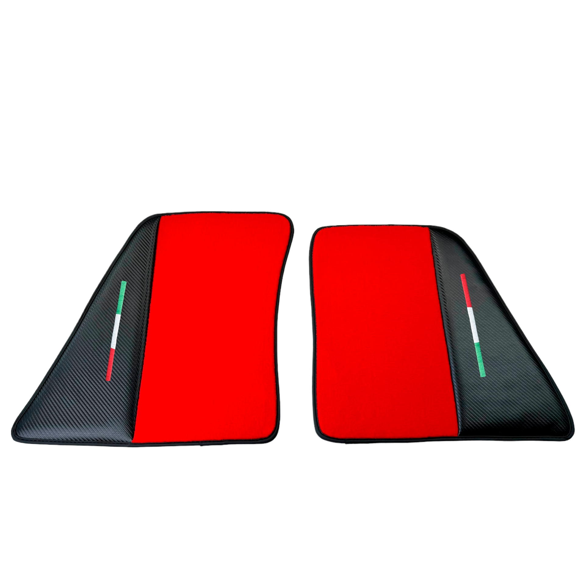 Red Car Mats for Ferrari 296 GTB (2022-2024) with Carbon Fiber