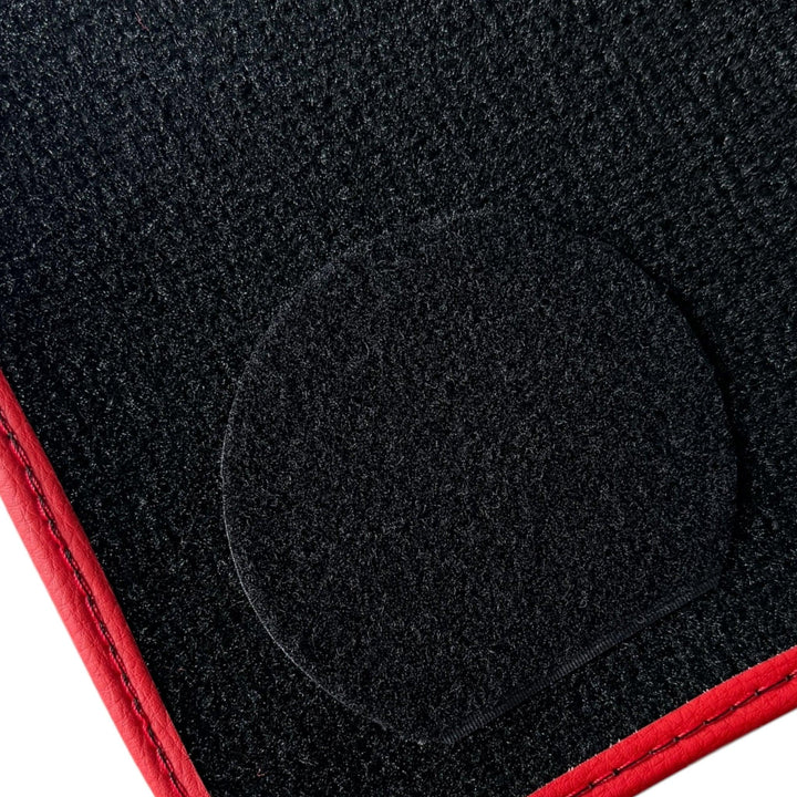 Black Floor Mats for Ferrari Purosangue with Leather and Red Trim | Italian Edition - Scuderia