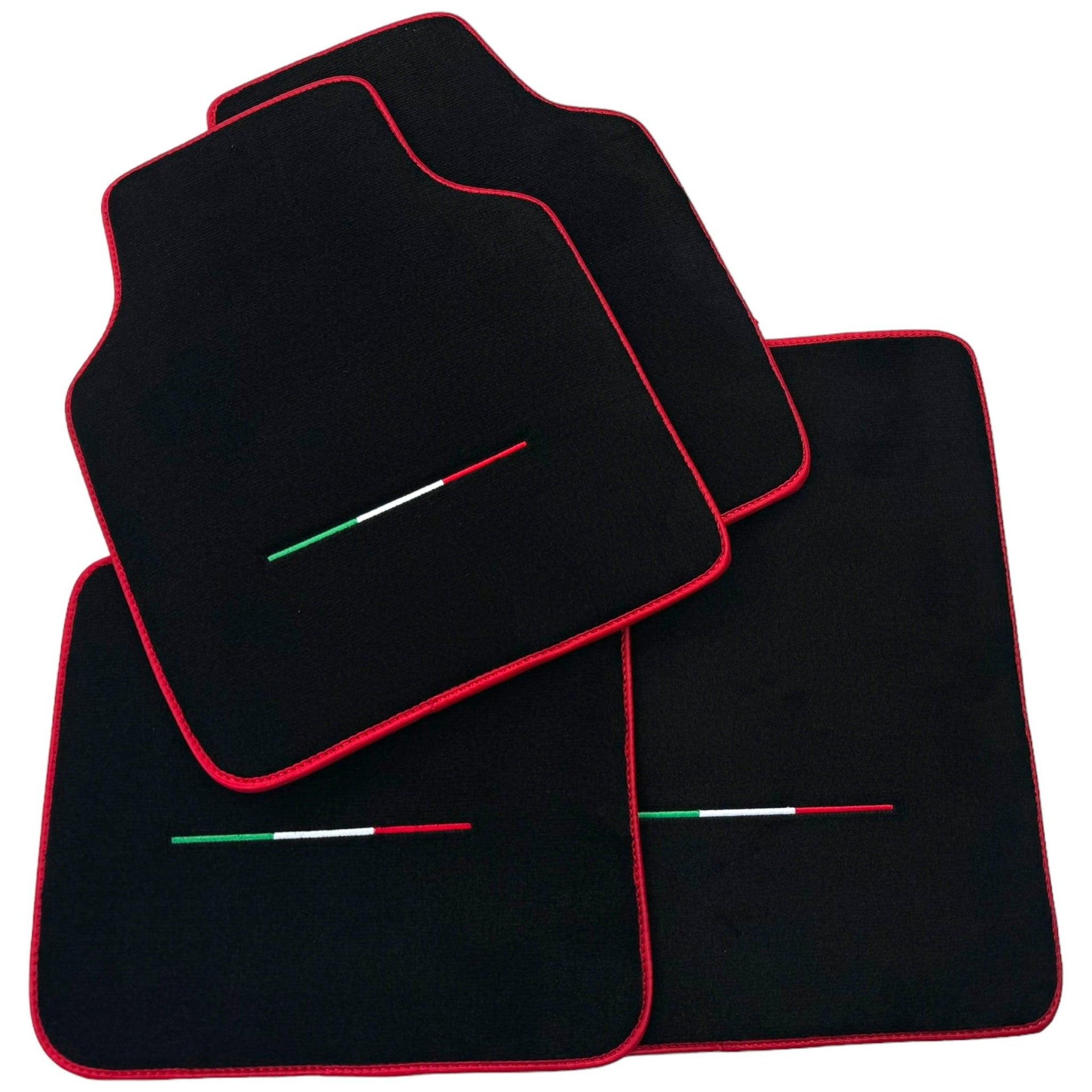 Black Floor Mats for Ferrari Purosangue Long with Red Trim | Italian Edition - Scuderia