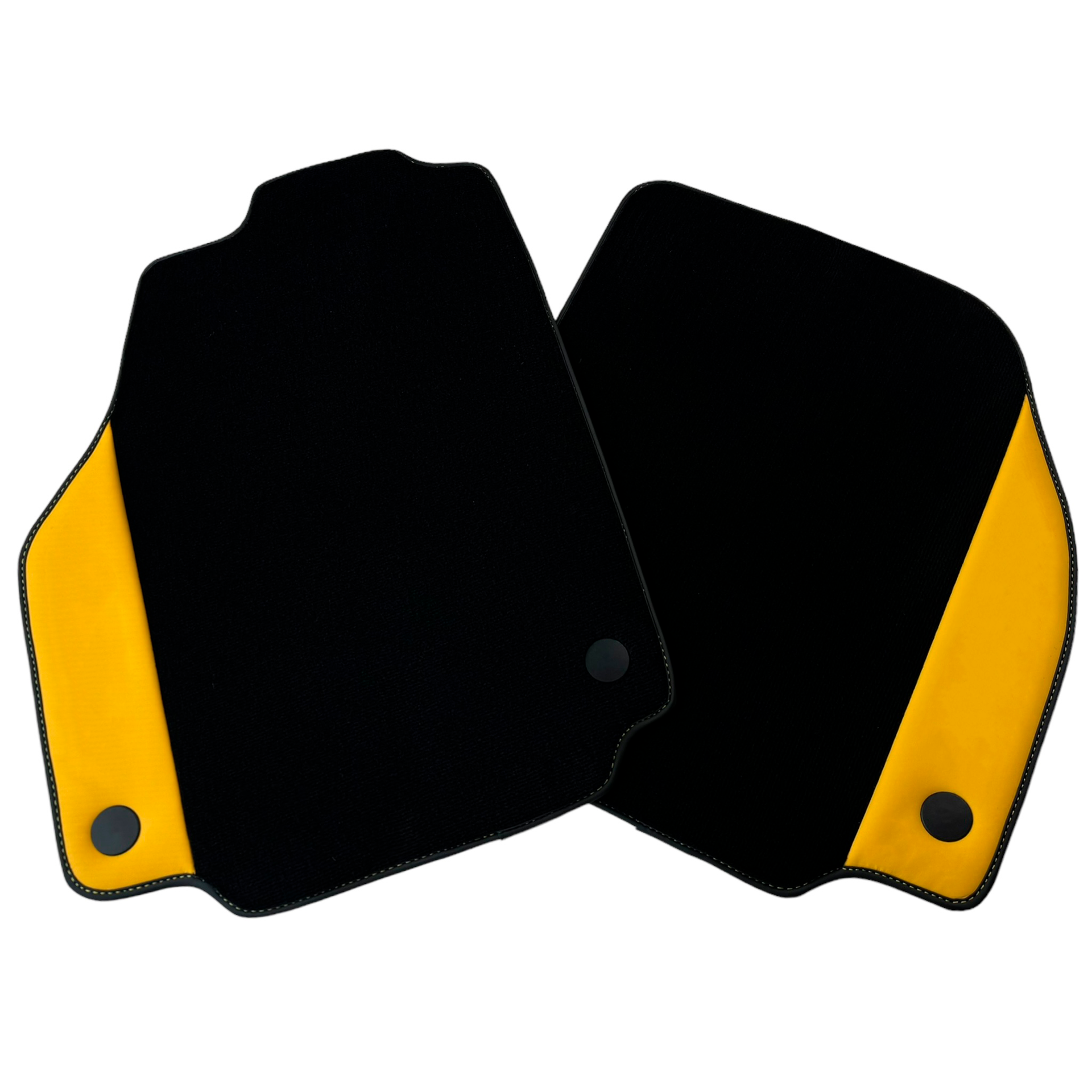 Black Car Mats for Ferrari 458 Italia (2009-2015) with Yellow Leather