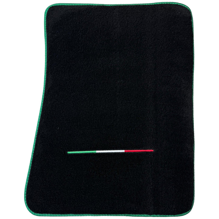 Black Floor Mats for Ferrari Purosangue with Green Trim | Italian Edition - Scuderia