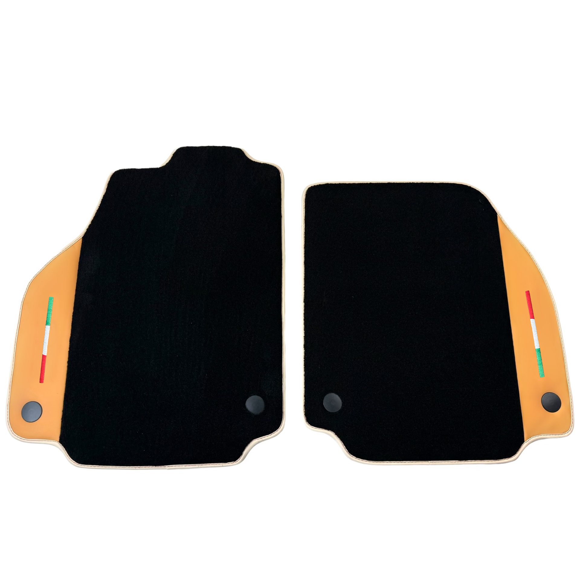 Black Car Mats For Ferrari 488 GTB (2015-2022) with Beige Nappa Leather