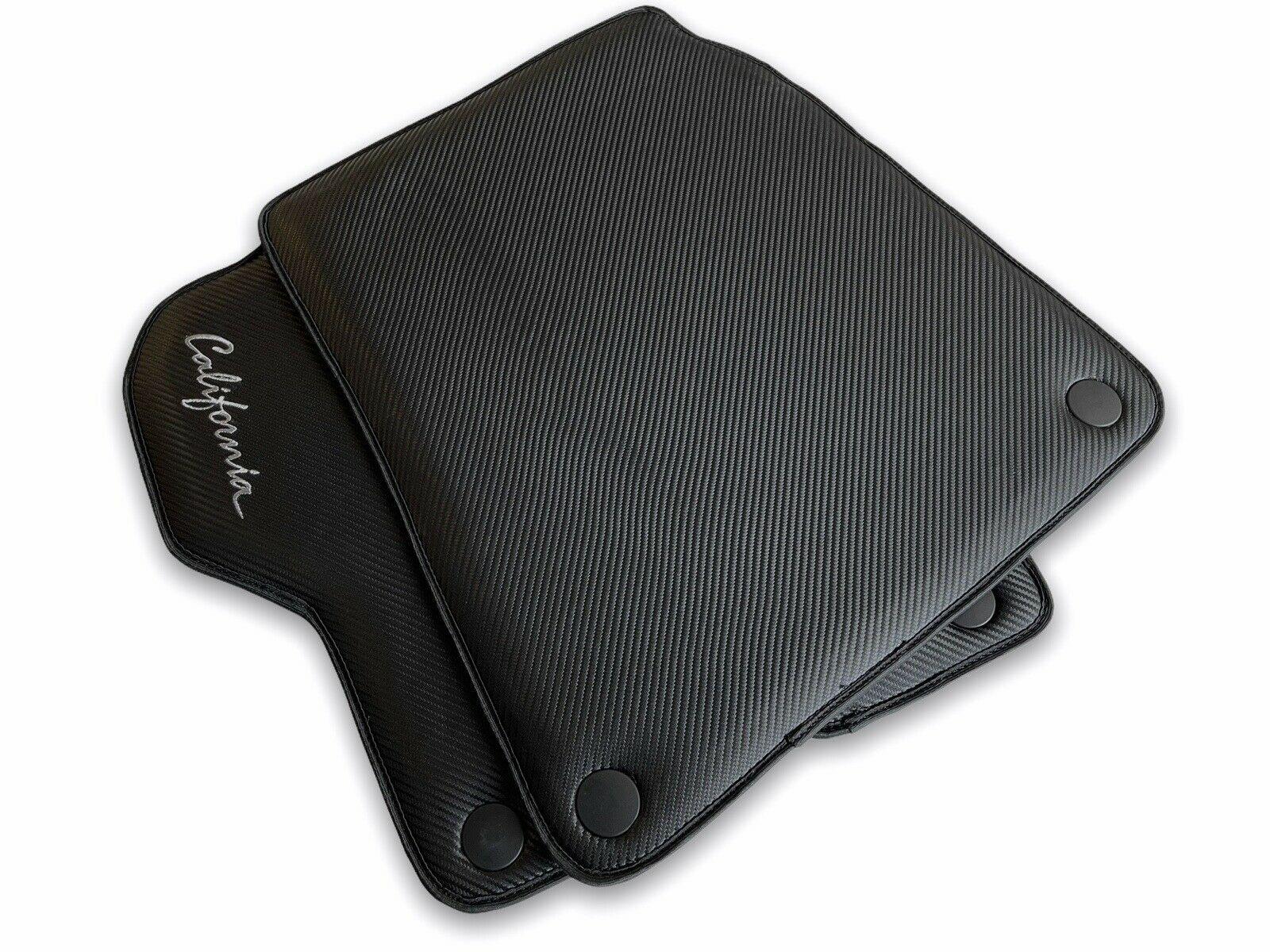 Floor Mats For Ferrari California Convertible 2008-2014 Carbon Fiber Leather - Scuderia