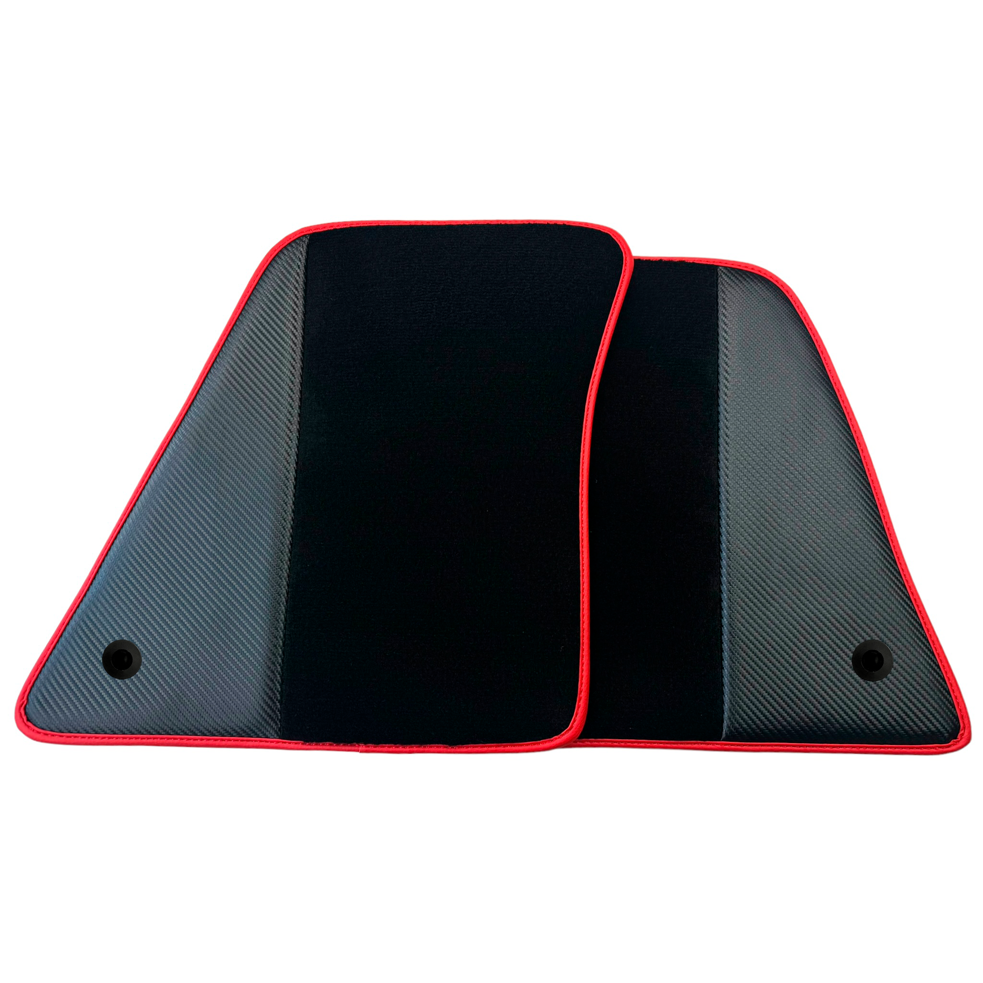 Black Car Mats for Ferrari SF90 Stradale (2019-2024) with Carbon Fiber | Red Trim