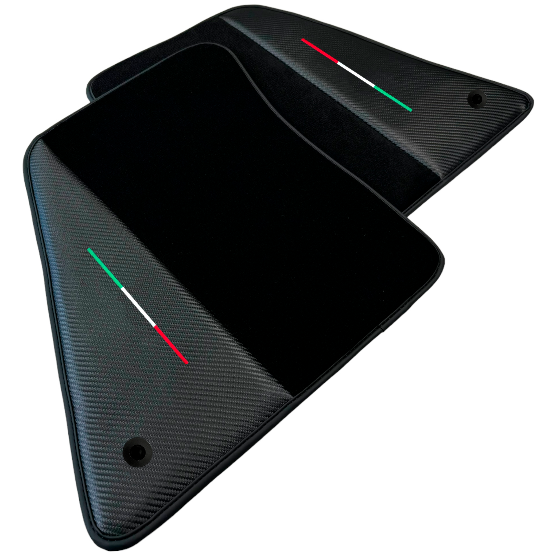 Black Car Mats for Ferrari SF90 Stradale (2019-2024) with Carbon Fiber