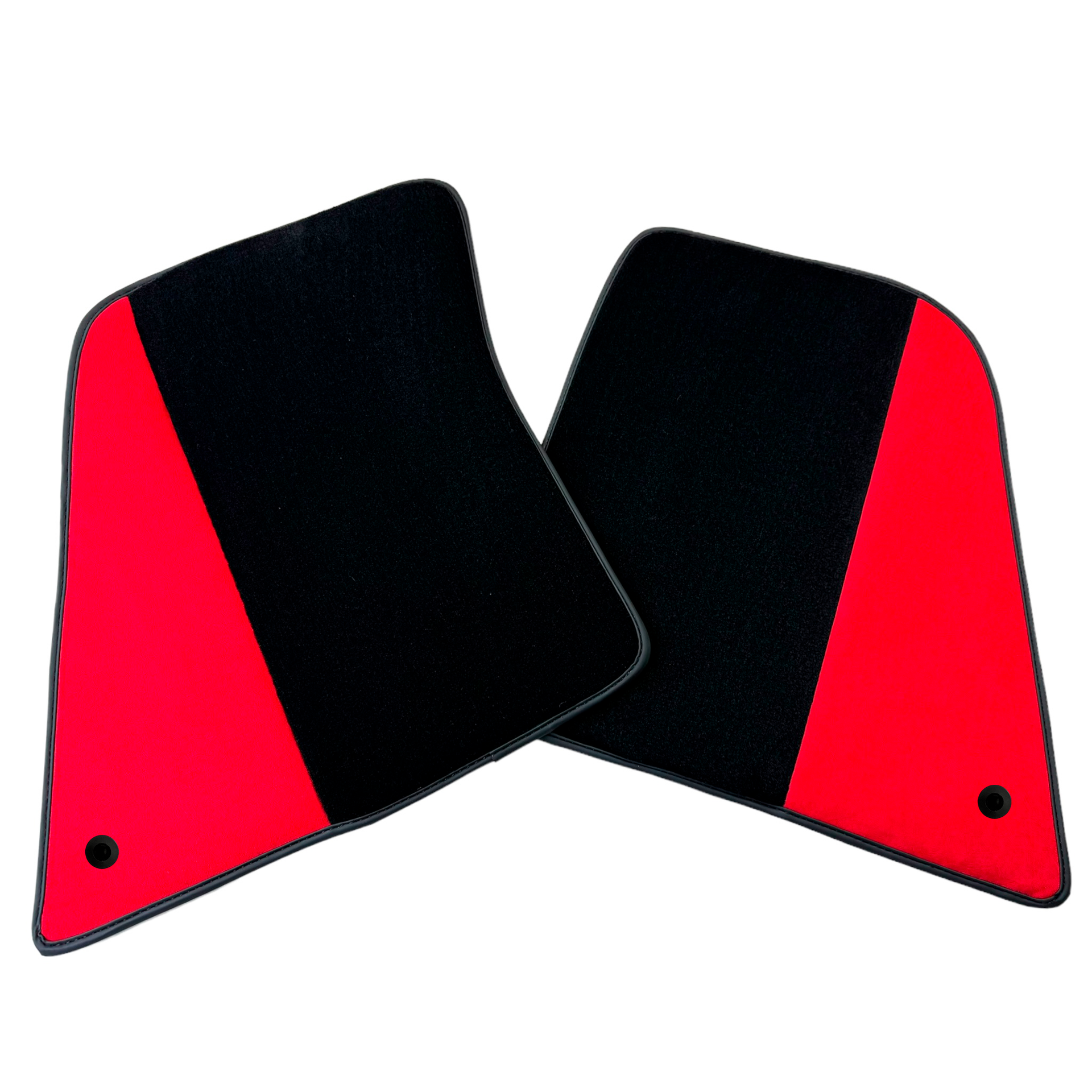 Black Car Mats for Ferrari SF90 Stradale (2019-2024) with Red Alcantara Leather