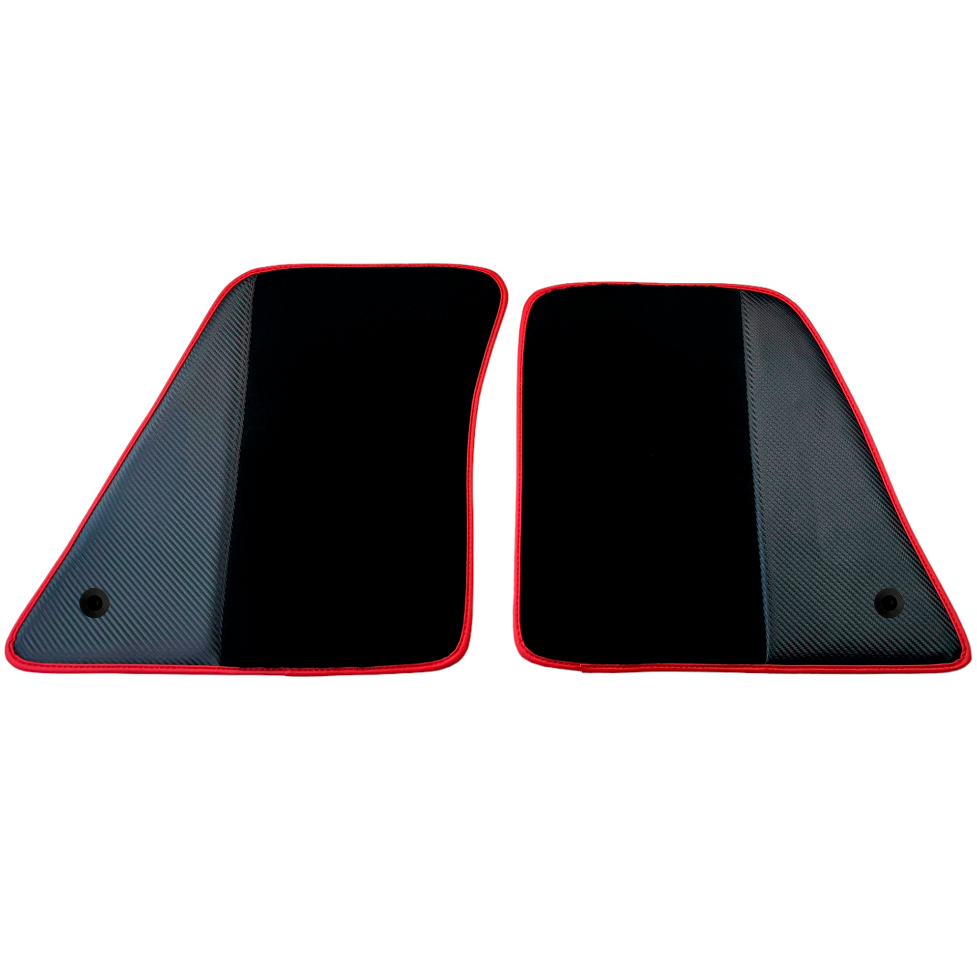 Black Car Mats for Ferrari SF90 Stradale (2019-2024) with Carbon Fiber | Red Trim