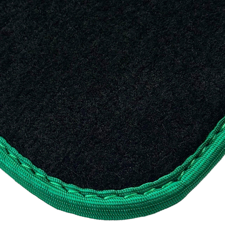 Black Floor Mats for Ferrari Purosangue with Green Trim | Italian Edition - Scuderia