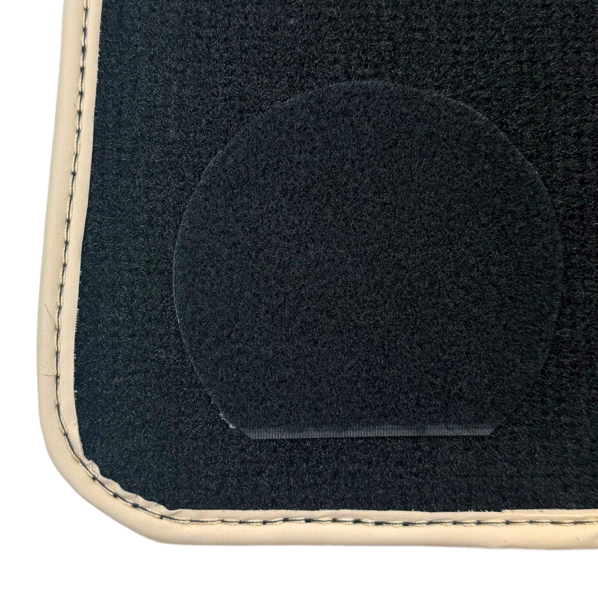 Black Floor Mats for Ferrari Purosangue with Leather and Beige Trim | Italian Edition - Scuderia