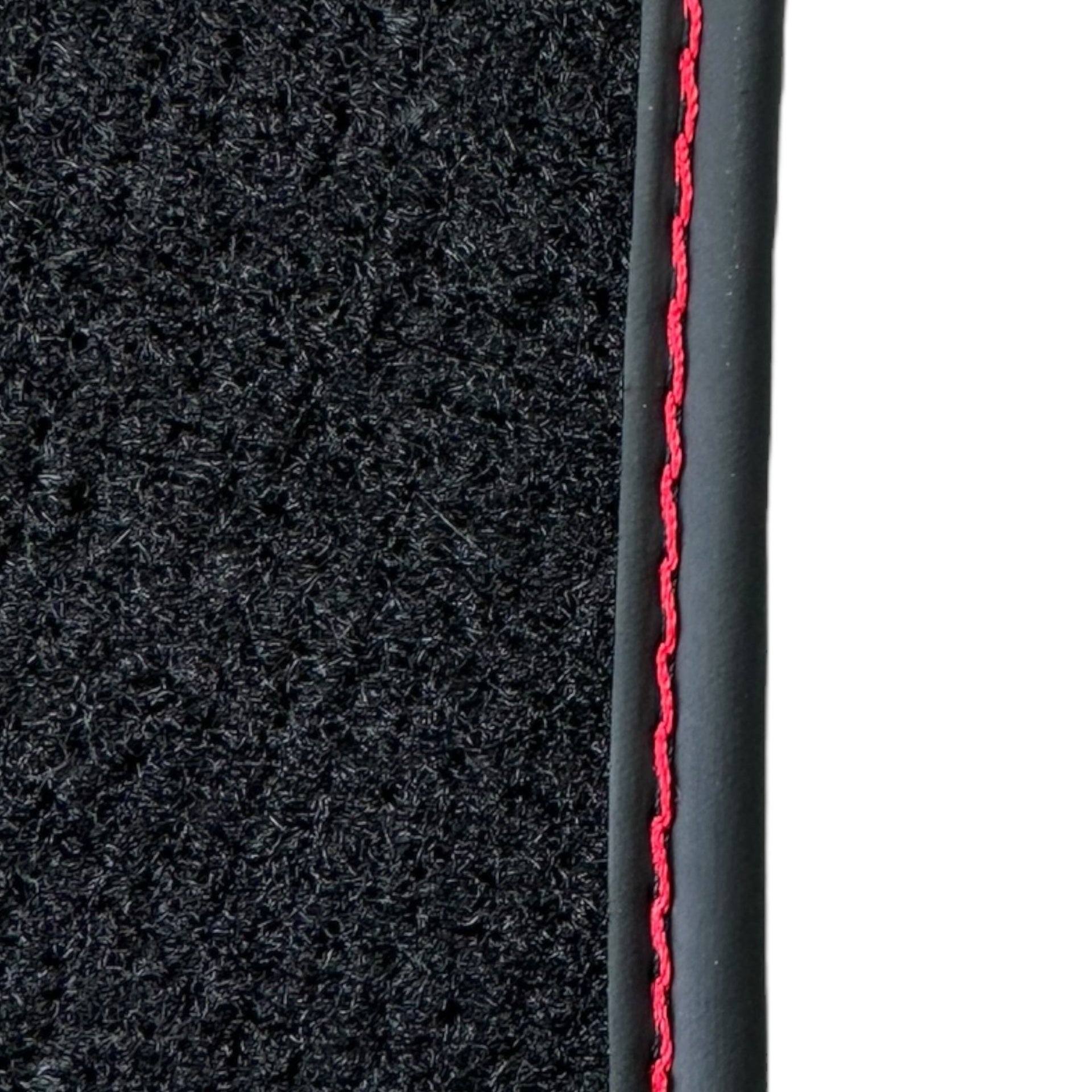 Black Car Mats for Ferrari Portofino M (2018-2023) with Red Alcantara Leather