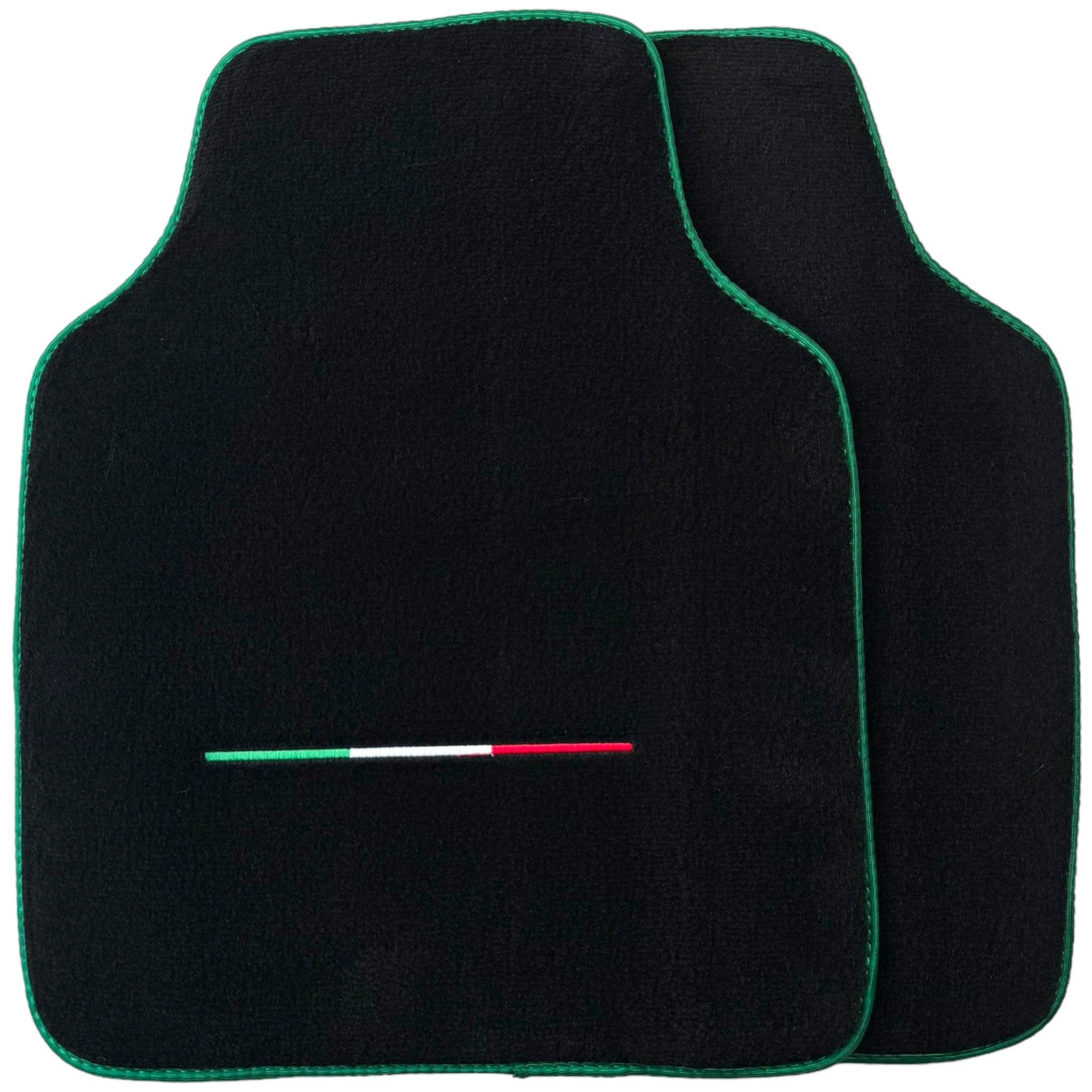 Black Floor Mats for Ferrari Purosangue with Green Trim | Italian Edition - Scuderia