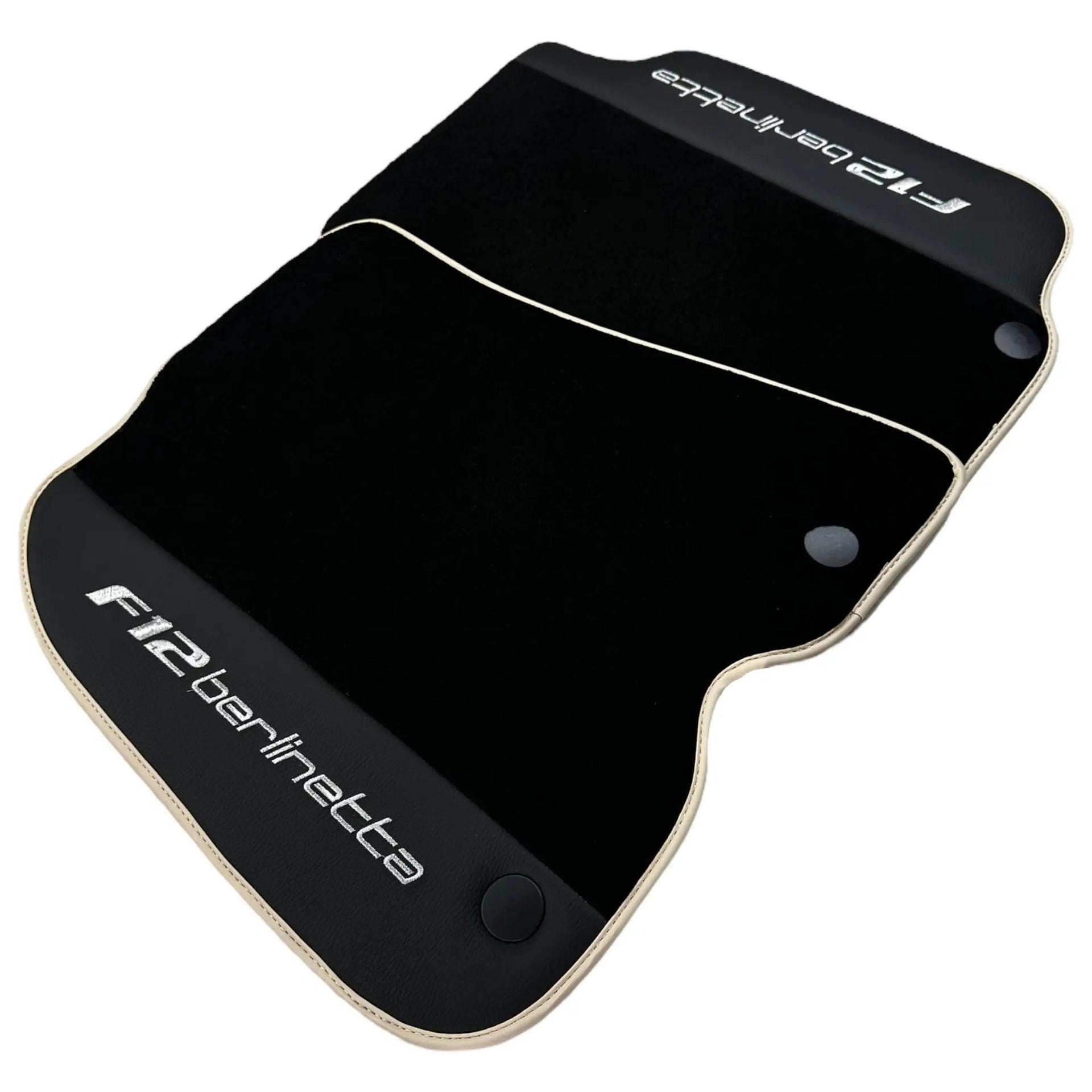 Black Floor Mats for Ferrari F12 Berlinetta (2012-2022) with Leather