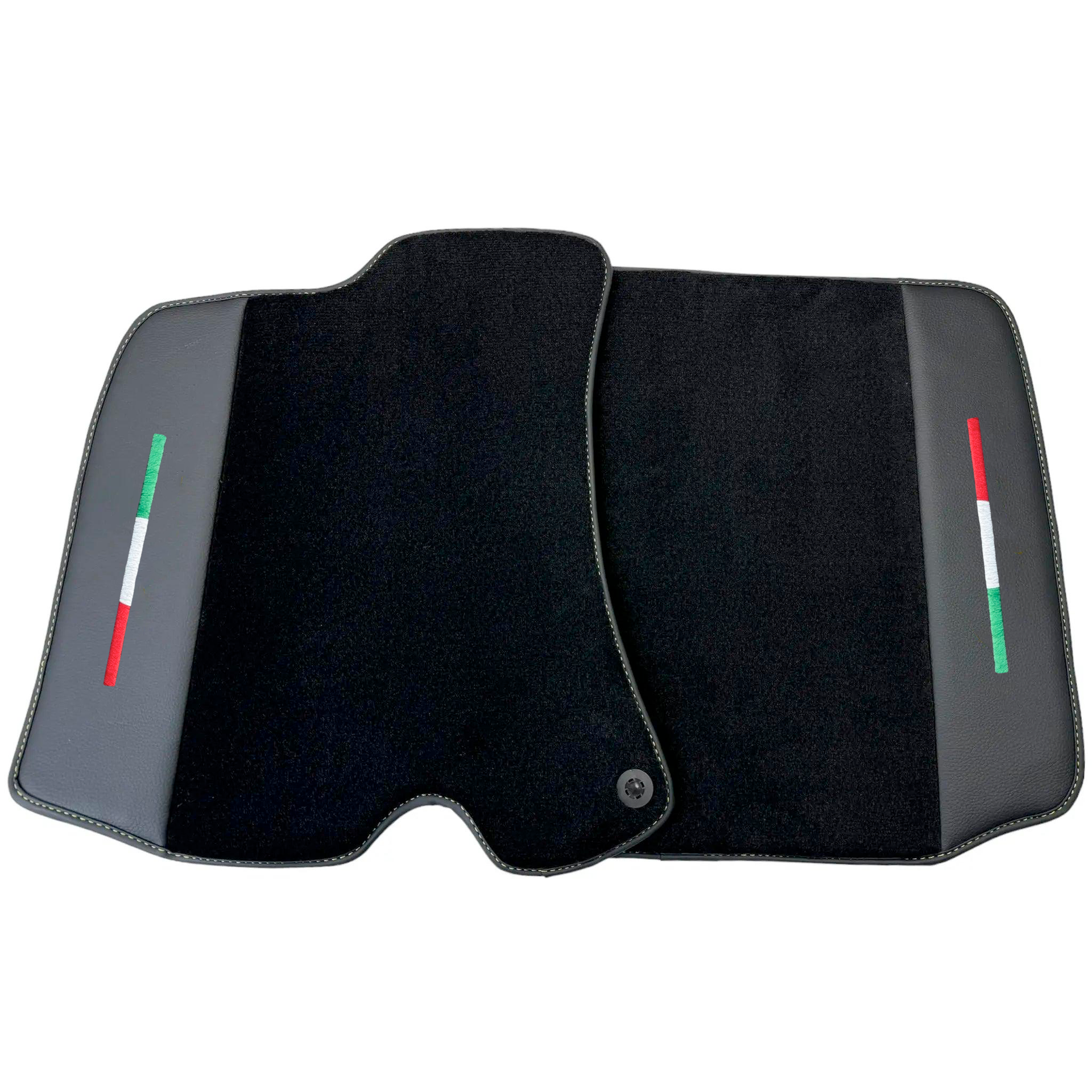 Black Car Mats for Ferrari Portofino (2018-2023) with Leather