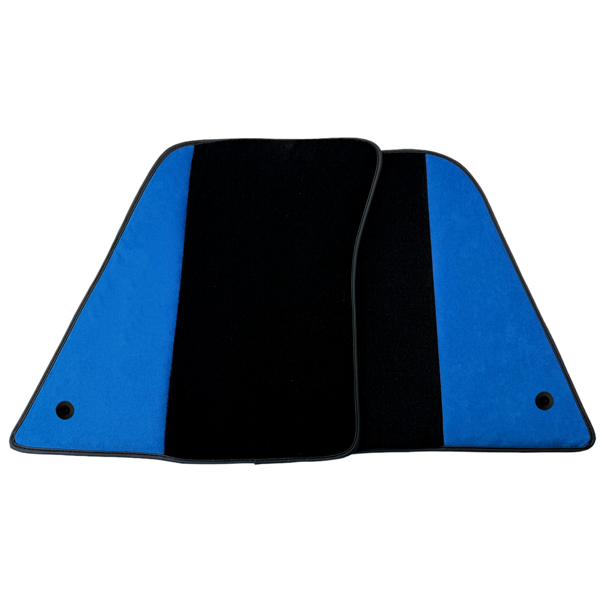 Black Car Mats for Ferrari SF90 Stradale (2019-2024) with Blue Alcantara Leather